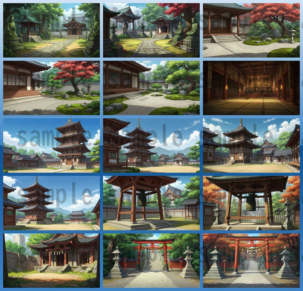 【251枚】古風で和風な日本の風景 背景イラスト【著作権フリー素材】古風な日本の画像