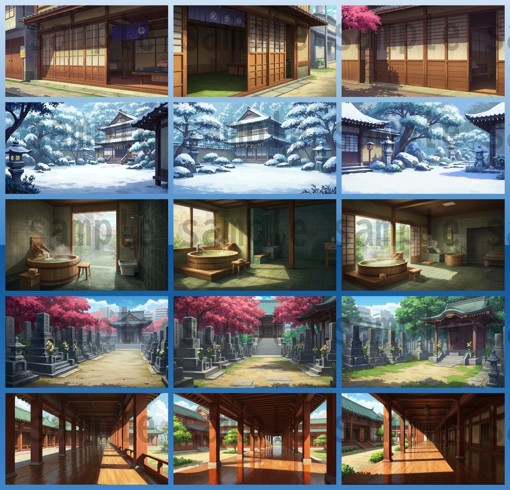 【251枚】古風で和風な日本の風景 背景イラスト【著作権フリー素材】古風な日本の画像