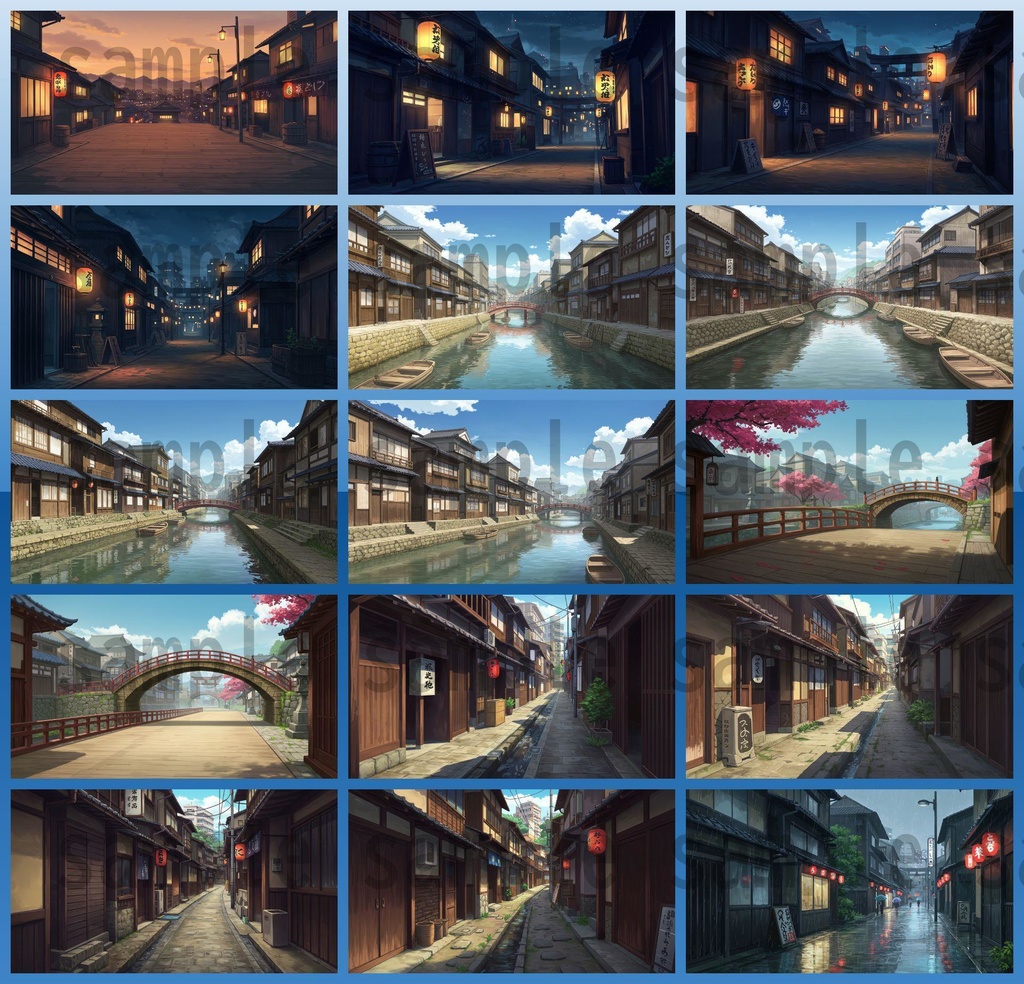 【251枚】古風で和風な日本の風景 背景イラスト【著作権フリー素材】古風な日本の画像