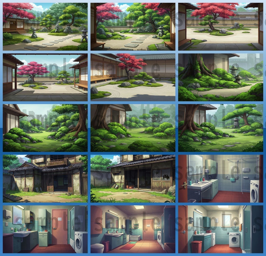 【251枚】古風で和風な日本の風景 背景イラスト【著作権フリー素材】古風な日本の画像