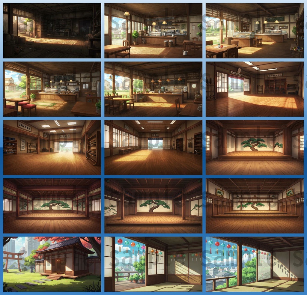 【251枚】古風で和風な日本の風景 背景イラスト【著作権フリー素材】古風な日本の画像