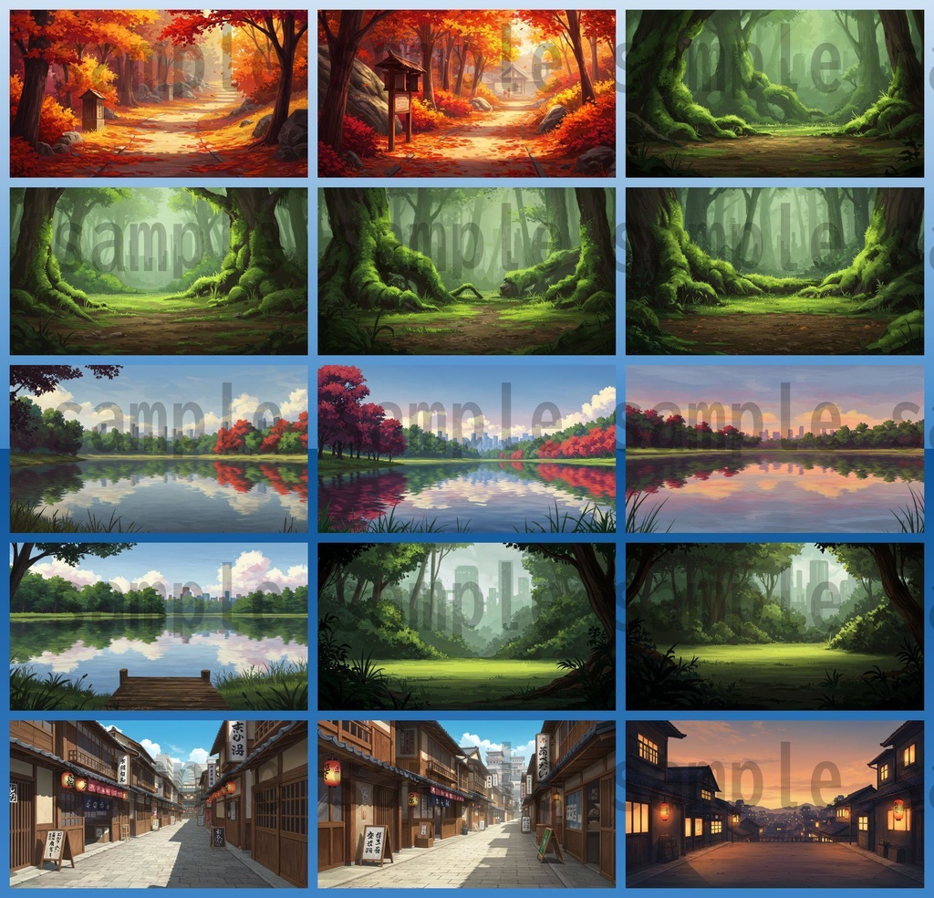 【251枚】古風で和風な日本の風景 背景イラスト【著作権フリー素材】古風な日本の画像