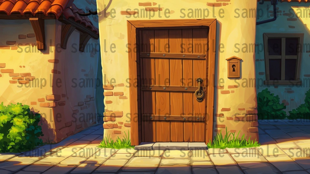 【99枚】閉じた扉の正面 背景イラスト【著作権フリー素材】