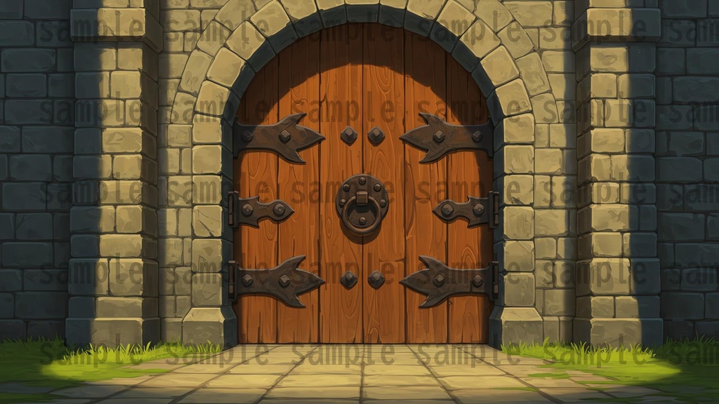 【99枚】閉じた扉の正面 背景イラスト【著作権フリー素材】