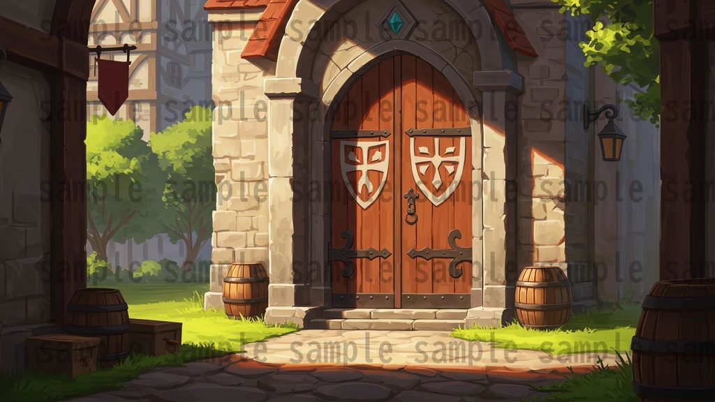 【99枚】閉じた扉の正面 背景イラスト【著作権フリー素材】