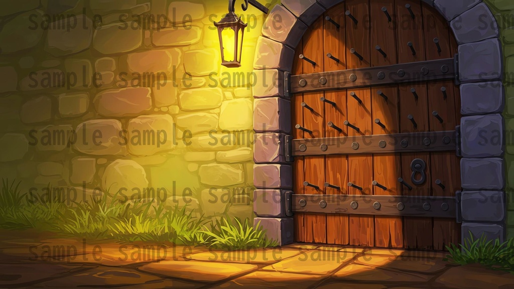 【99枚】閉じた扉の正面 背景イラスト【著作権フリー素材】