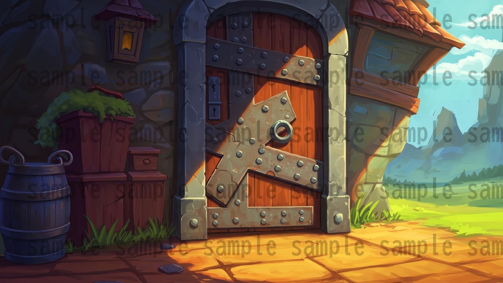 【99枚】閉じた扉の正面 背景イラスト【著作権フリー素材】