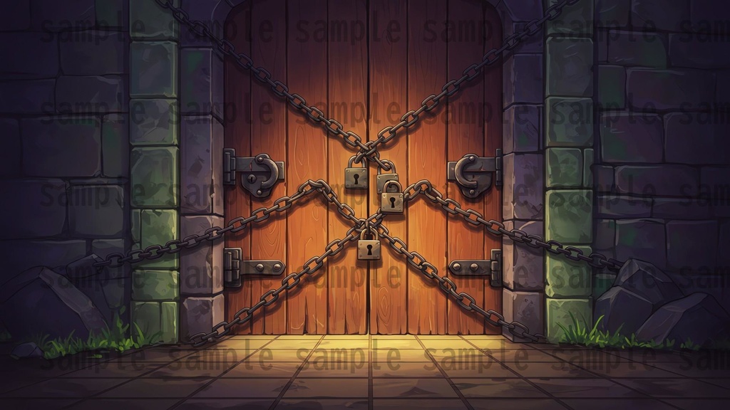 【99枚】閉じた扉の正面 背景イラスト【著作権フリー素材】