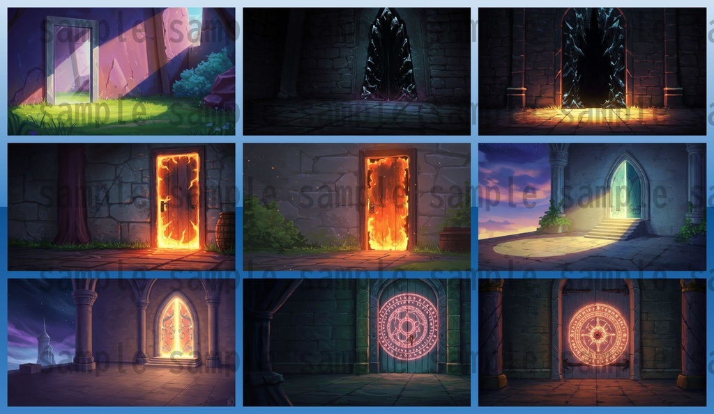 【99枚】閉じた扉の正面 背景イラスト【著作権フリー素材】