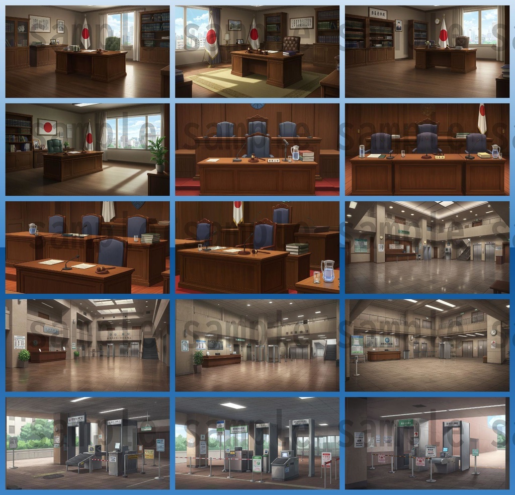 【188枚】裁判・法廷の背景イラスト【著作権フリー素材】