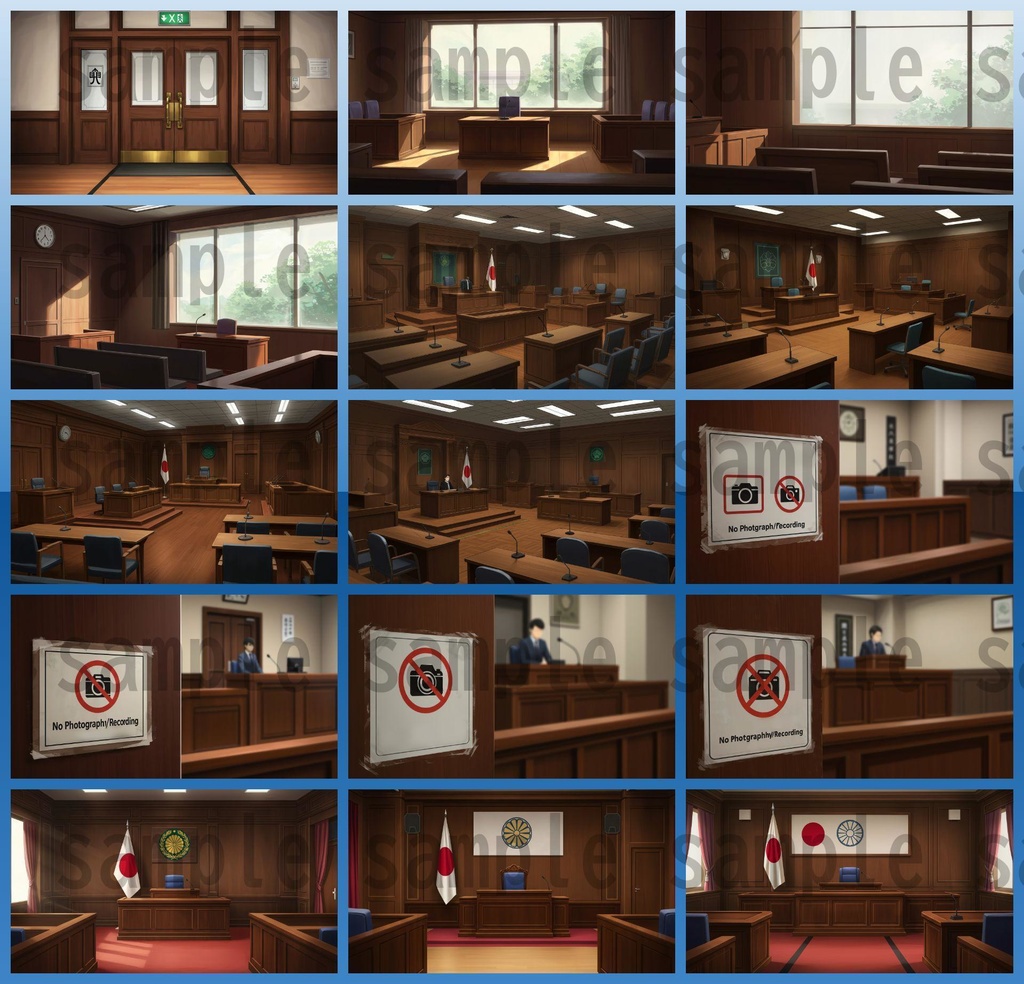 【188枚】裁判・法廷の背景イラスト【著作権フリー素材】