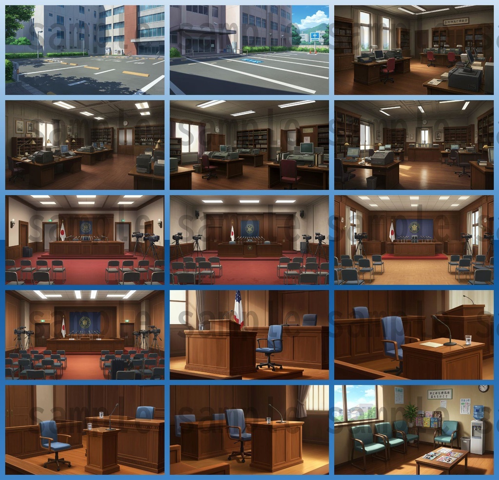 【188枚】裁判・法廷の背景イラスト【著作権フリー素材】