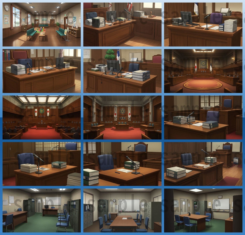 【188枚】裁判・法廷の背景イラスト【著作権フリー素材】
