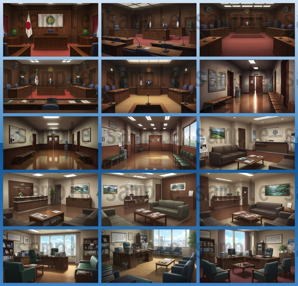 【188枚】裁判・法廷の背景イラスト【著作権フリー素材】