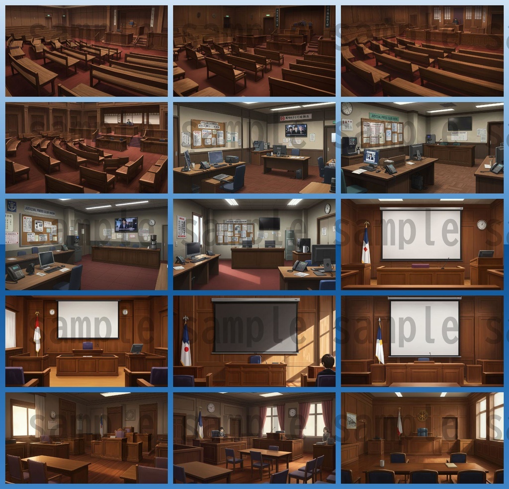 【188枚】裁判・法廷の背景イラスト【著作権フリー素材】