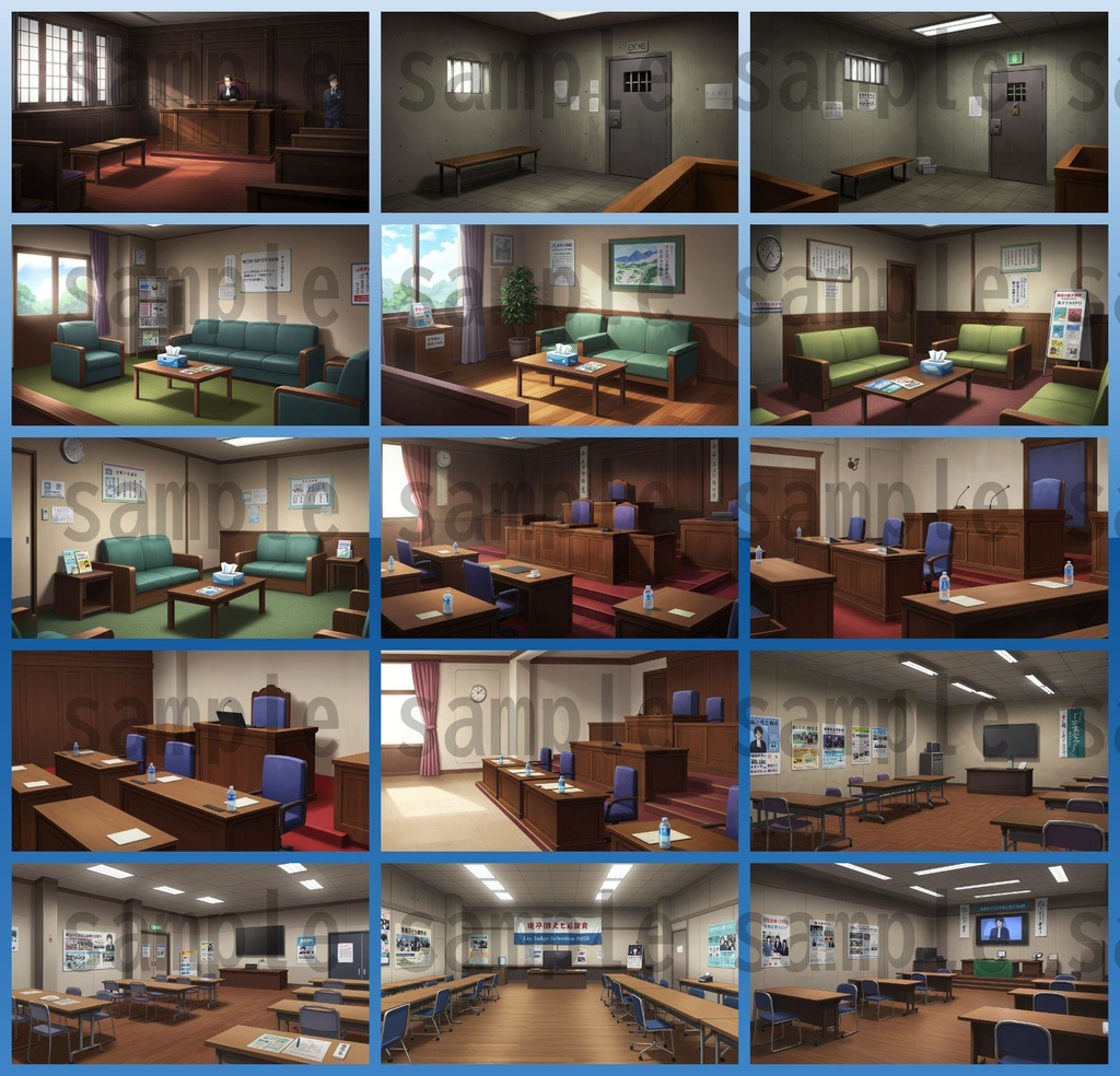 【188枚】裁判・法廷の背景イラスト【著作権フリー素材】