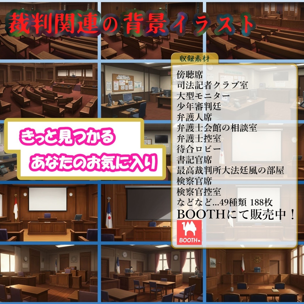 【188枚】裁判・法廷の背景イラスト【著作権フリー素材】