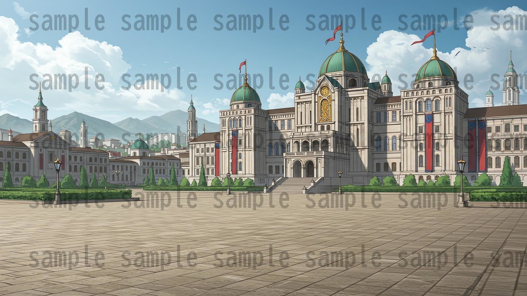 【68種類/112枚】城・宮殿の外観 背景イラスト【著作権フリー素材】