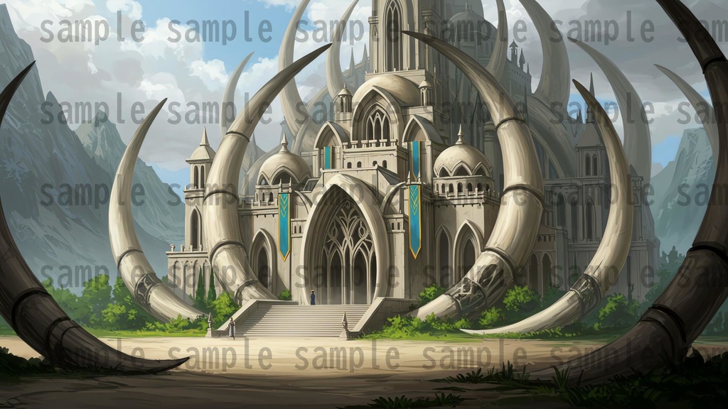 【68種類/112枚】城・宮殿の外観 背景イラスト【著作権フリー素材】