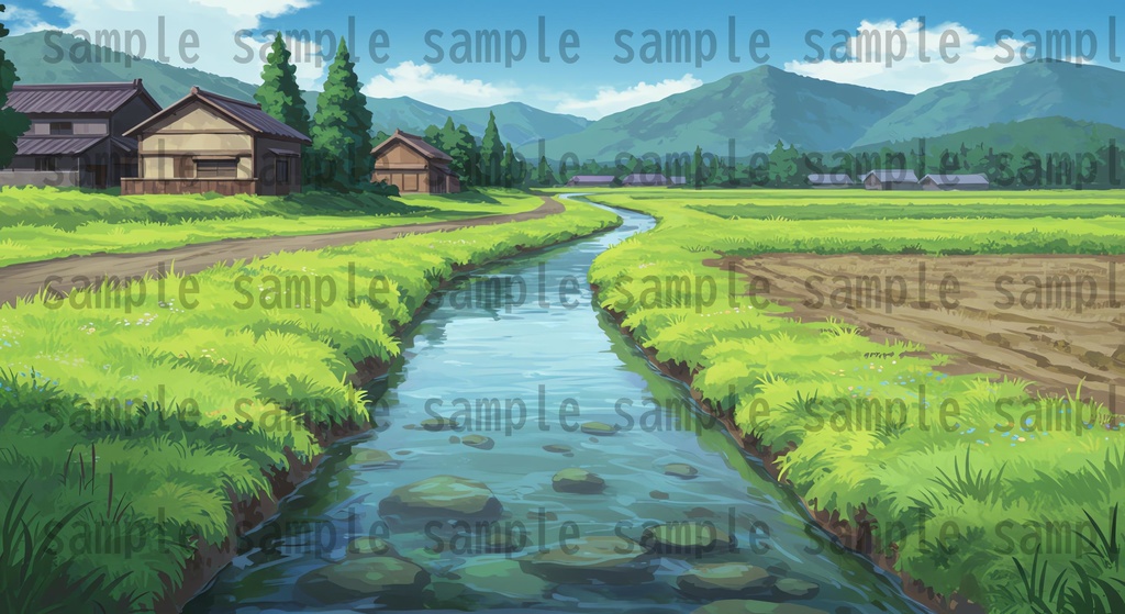 【155枚】日本の田舎の風景 背景イラスト【著作権フリー素材】風景画像