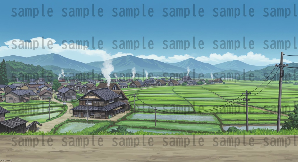 【155枚】日本の田舎の風景 背景イラスト【著作権フリー素材】風景画像