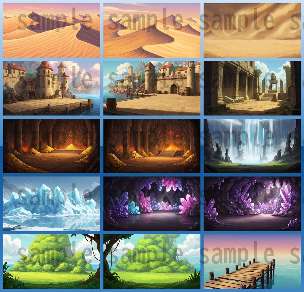 【139種/246枚】ファンタジー風景 背景イラスト【著作権フリー素材】TRPG・動画/画像素材