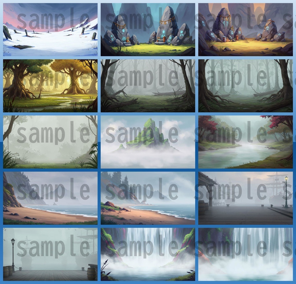 【139種/246枚】ファンタジー風景 背景イラスト【著作権フリー素材】TRPG・動画/画像素材
