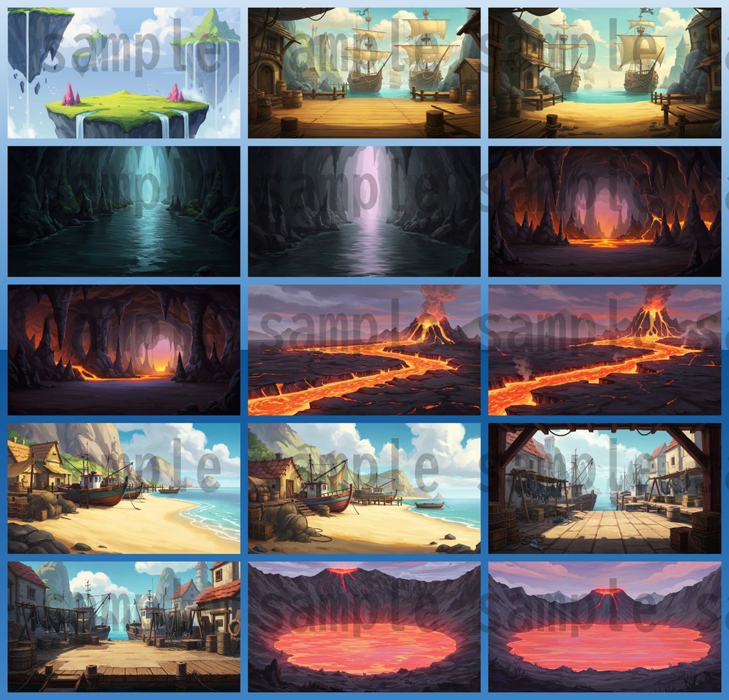 【139種/246枚】ファンタジー風景 背景イラスト【著作権フリー素材】TRPG・動画/画像素材