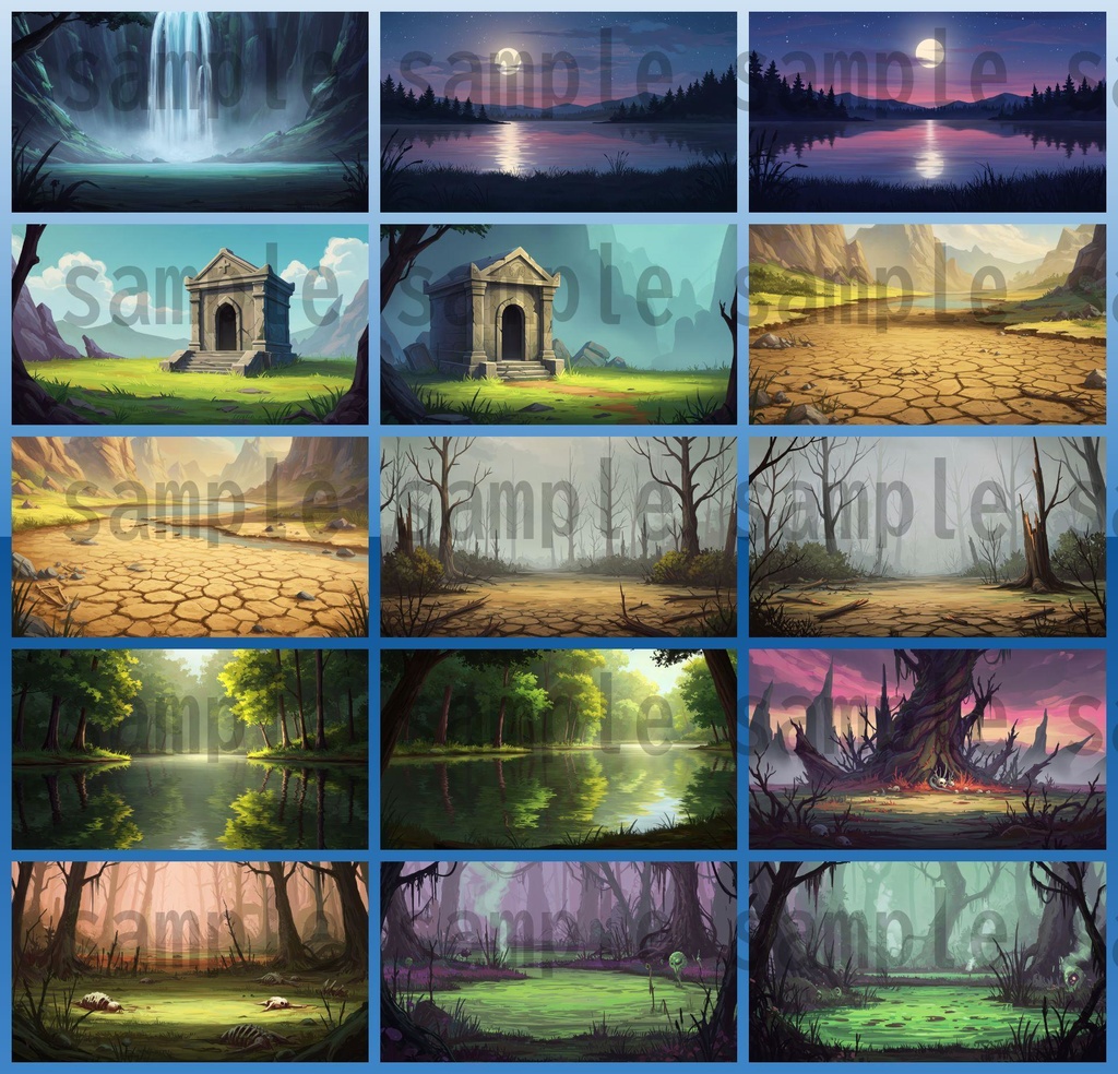【139種/246枚】ファンタジー風景 背景イラスト【著作権フリー素材】TRPG・動画/画像素材