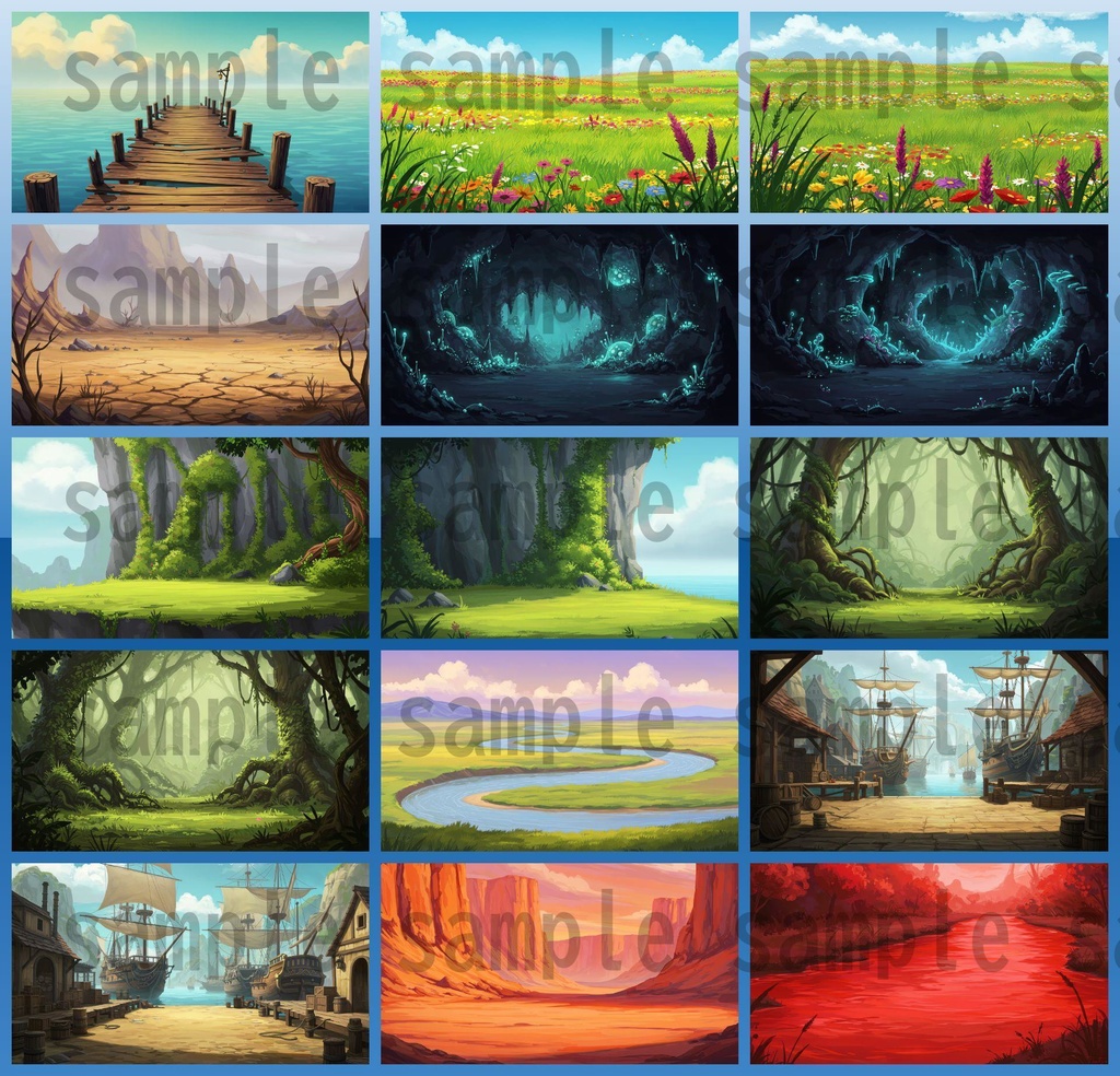 【139種/246枚】ファンタジー風景 背景イラスト【著作権フリー素材】TRPG・動画/画像素材