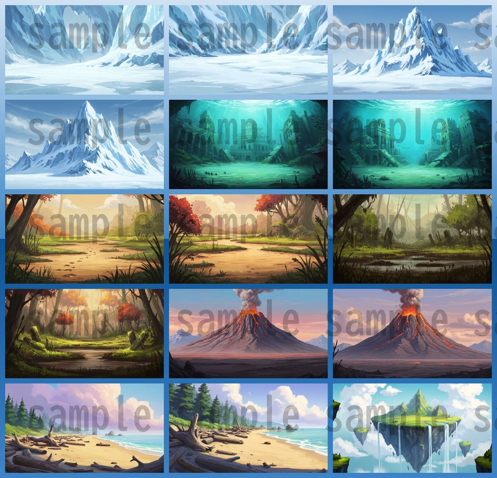 【139種/246枚】ファンタジー風景 背景イラスト【著作権フリー素材】TRPG・動画/画像素材
