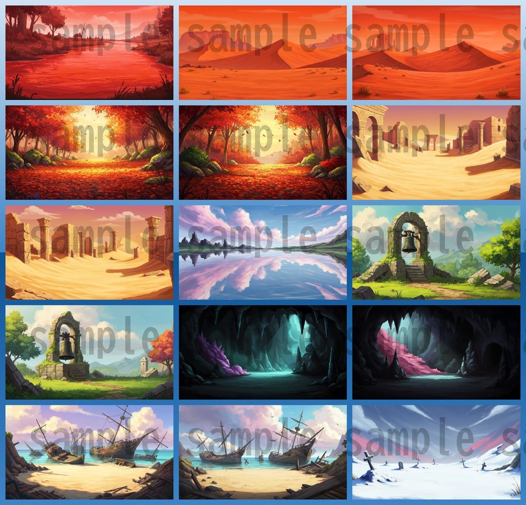 【139種/246枚】ファンタジー風景 背景イラスト【著作権フリー素材】TRPG・動画/画像素材
