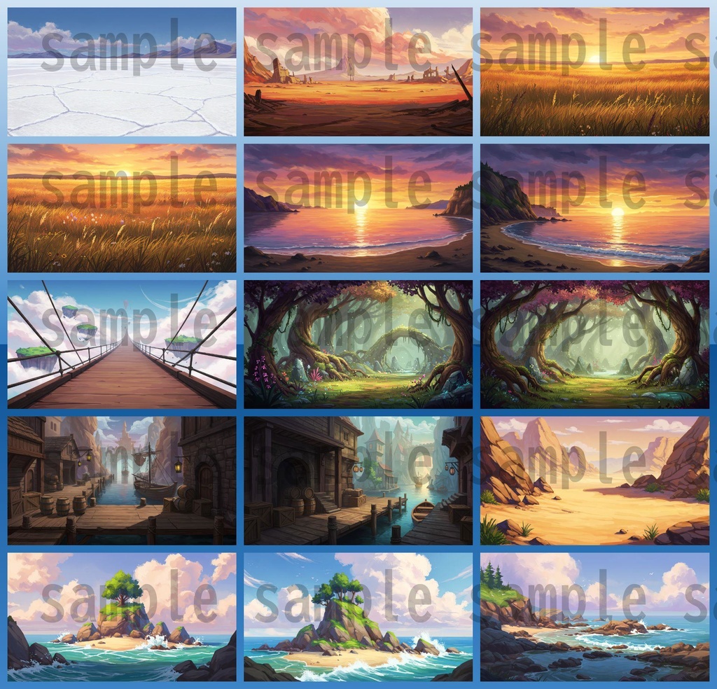 【139種/246枚】ファンタジー風景 背景イラスト【著作権フリー素材】TRPG・動画/画像素材
