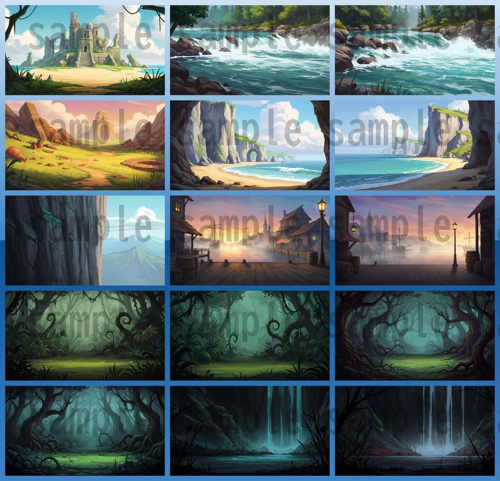 【139種/246枚】ファンタジー風景 背景イラスト【著作権フリー素材】TRPG・動画/画像素材