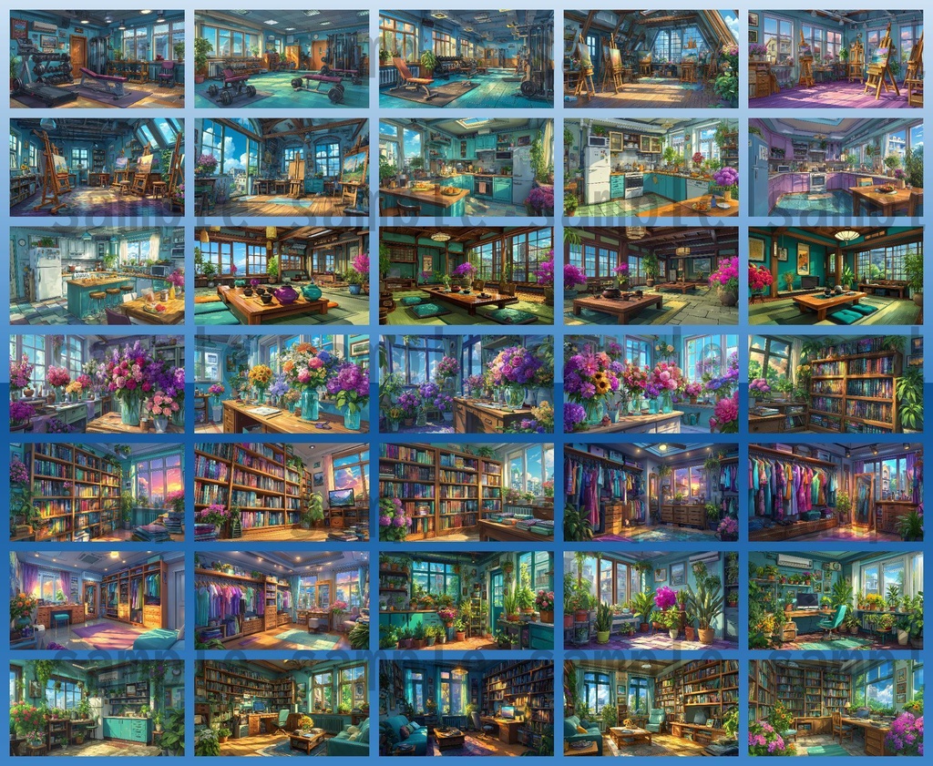 【700枚】色んな室内・部屋の背景イラスト【著作権フリー素材】