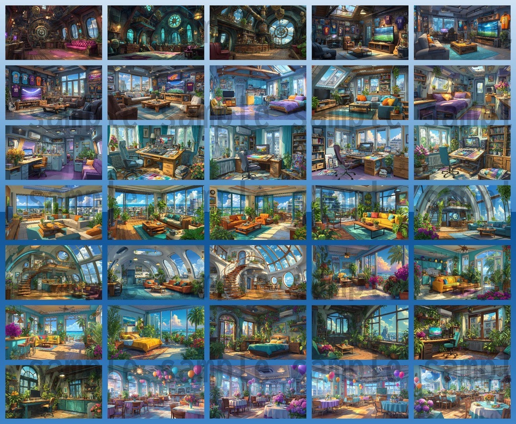 【700枚】色んな室内・部屋の背景イラスト【著作権フリー素材】