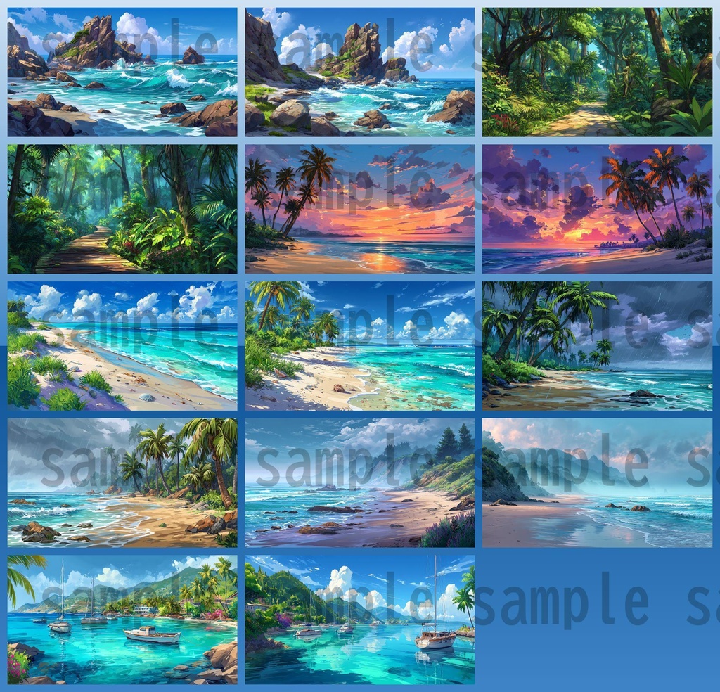 【194枚】リゾート地の風景 背景イラスト【著作権フリー素材】動画・TRPG背景画像