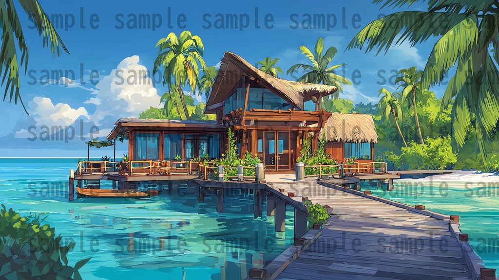 【194枚】リゾート地の風景 背景イラスト【著作権フリー素材】動画・TRPG背景画像