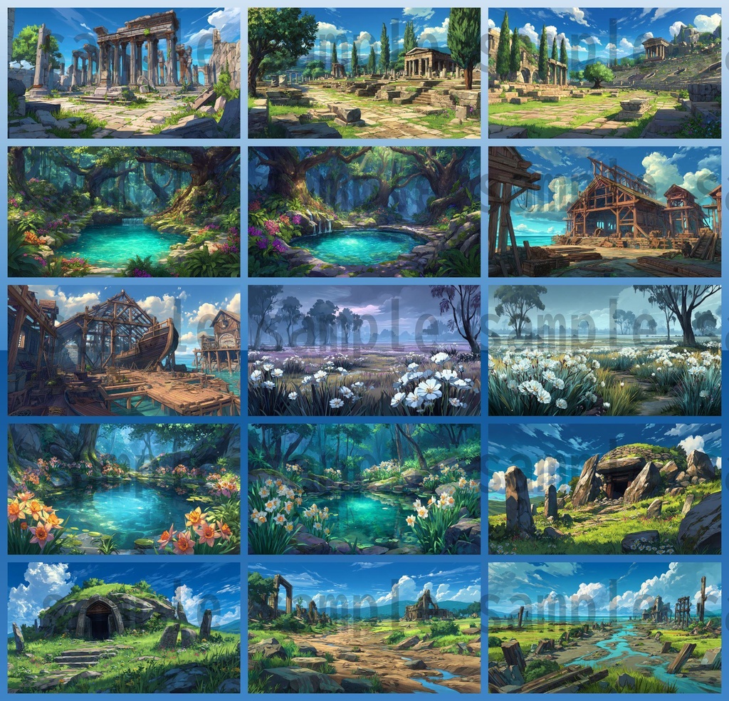 【164枚】古代ギリシャ神話RPG 背景イラスト【著作権フリー素材】