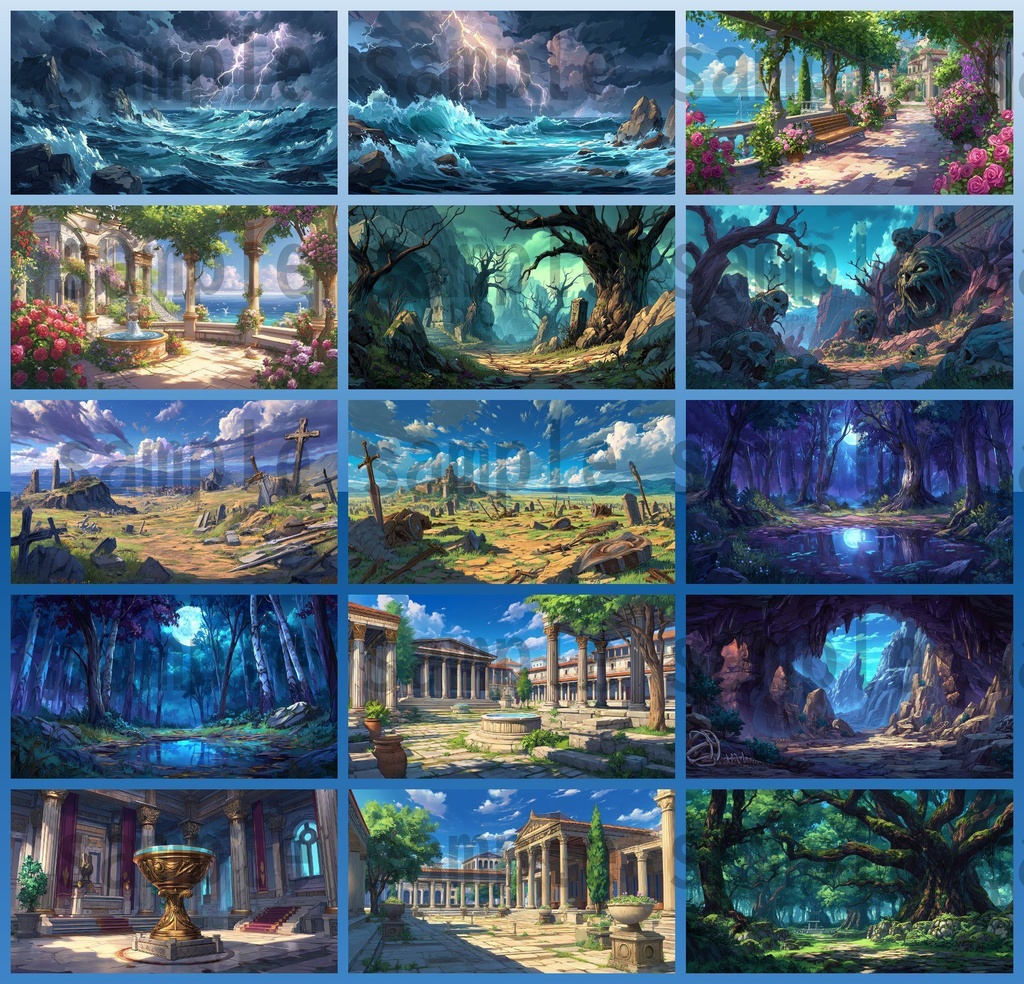 【164枚】古代ギリシャ神話RPG 背景イラスト【著作権フリー素材】