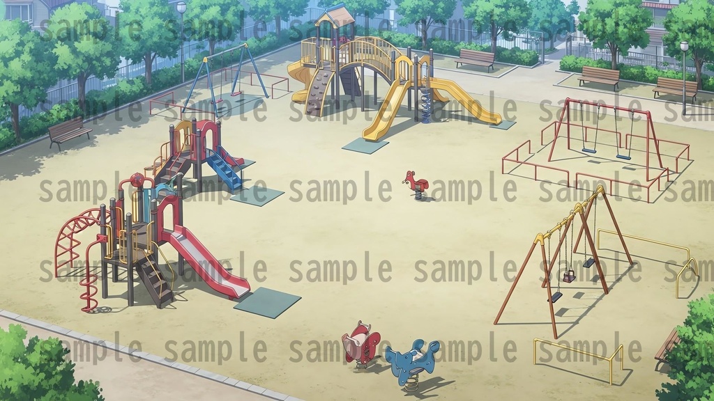 【161枚】公園の風景 背景イラスト【著作権フリー素材/ゲーム・動画背景素材】