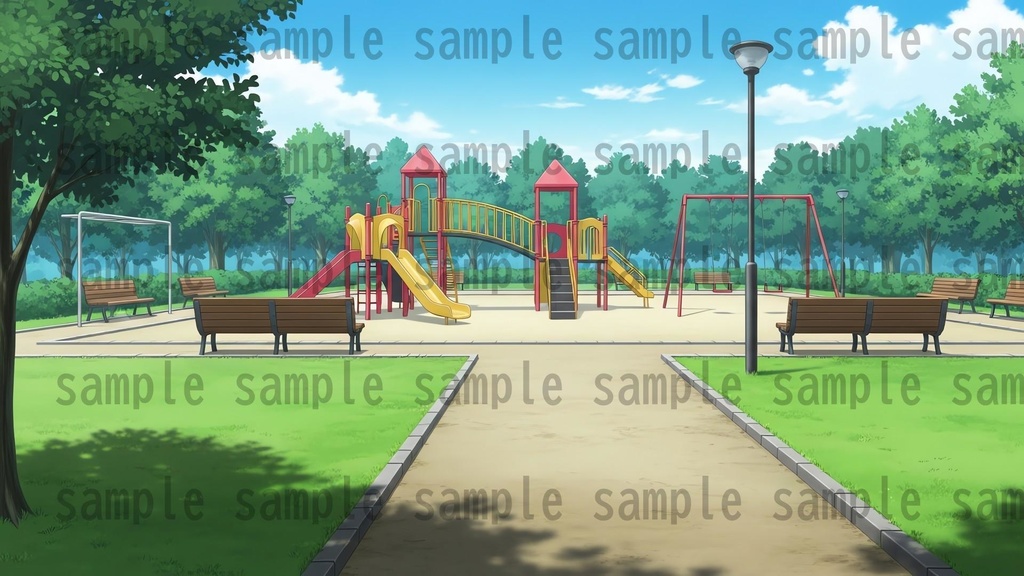 【161枚】公園の風景 背景イラスト【著作権フリー素材/ゲーム・動画背景素材】