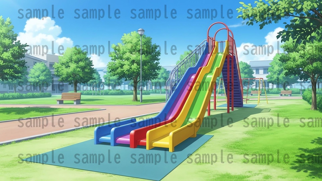 【161枚】公園の風景 背景イラスト【著作権フリー素材/ゲーム・動画背景素材】