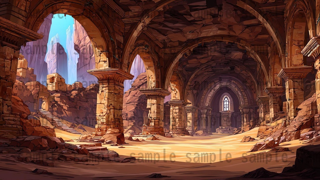 【234枚】ダンジョン・洞窟の風景 背景イラスト【著作権フリー素材/ファンタジー洞窟内画像】