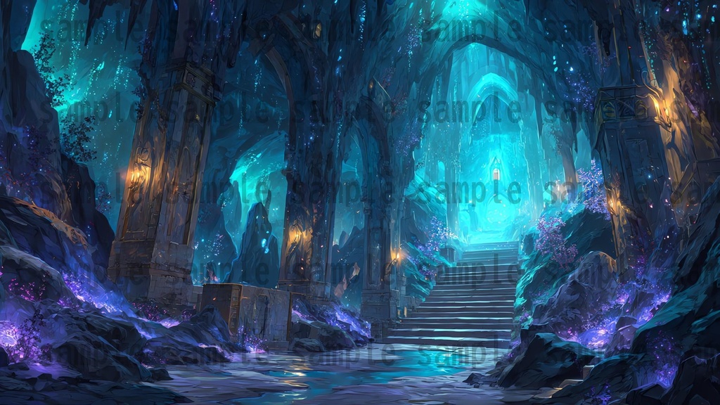 【234枚】ダンジョン・洞窟の風景 背景イラスト【著作権フリー素材/ファンタジー洞窟内画像】