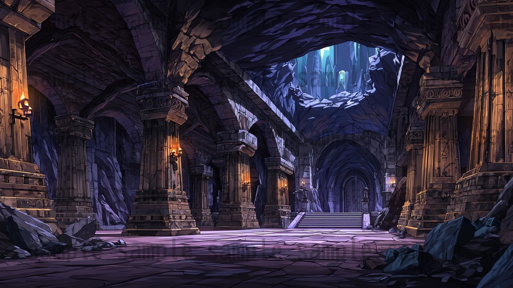 【234枚】ダンジョン・洞窟の風景 背景イラスト【著作権フリー素材/ファンタジー洞窟内画像】