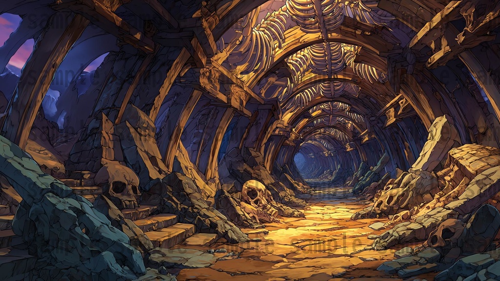 【234枚】ダンジョン・洞窟の風景 背景イラスト【著作権フリー素材/ファンタジー洞窟内画像】