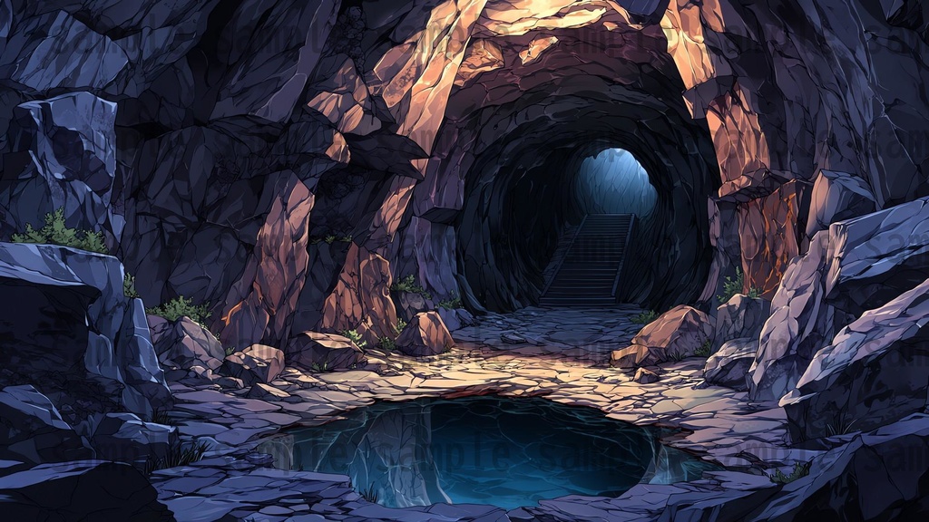 【234枚】ダンジョン・洞窟の風景 背景イラスト【著作権フリー素材/ファンタジー洞窟内画像】