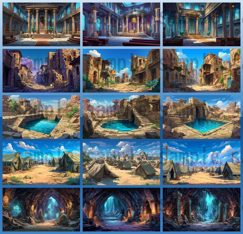 【288枚】古代エジプト ファンタジー背景イラスト【著作権フリー素材】