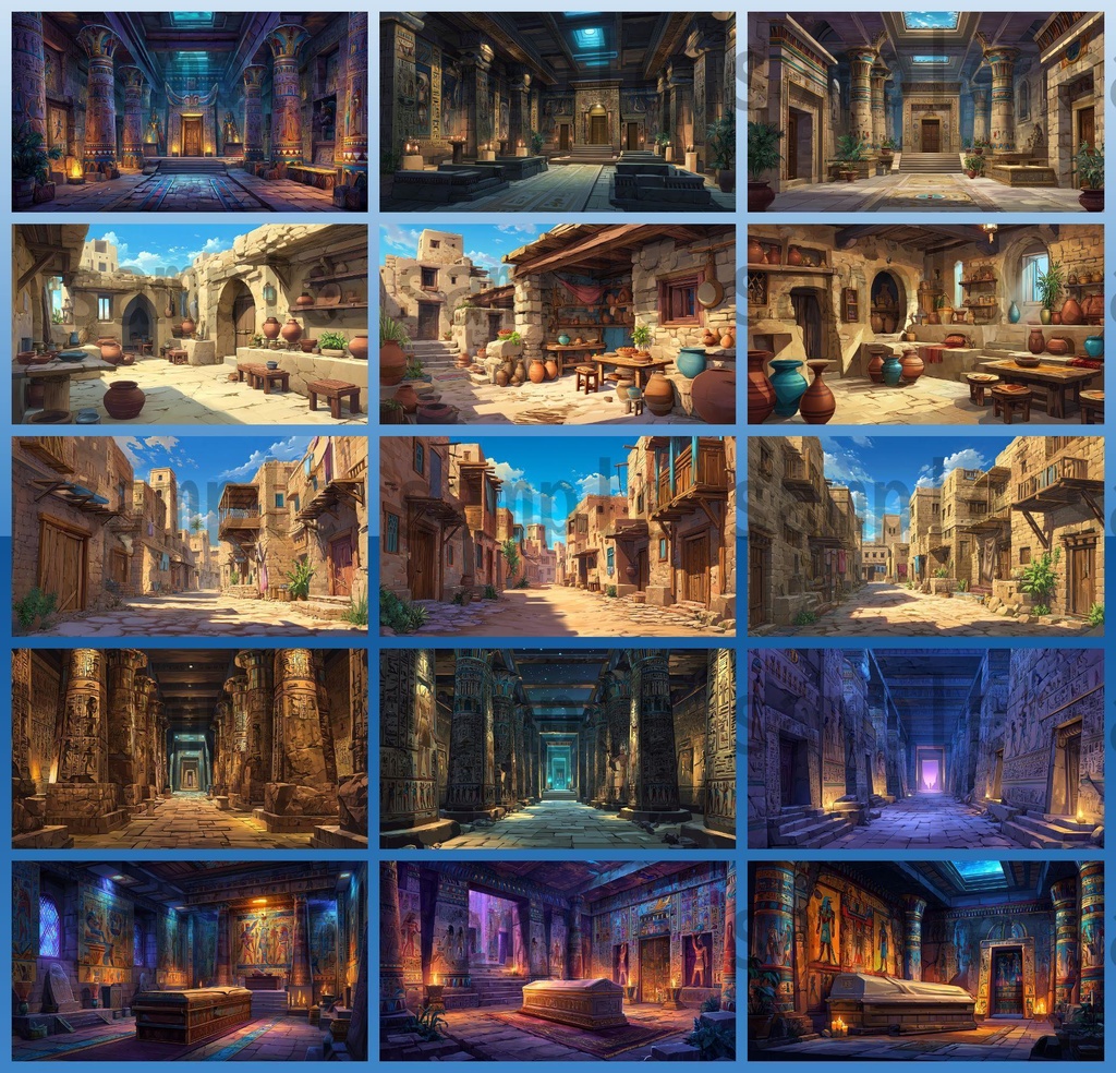 【288枚】古代エジプト ファンタジー背景イラスト【著作権フリー素材】